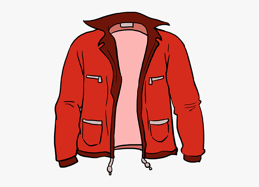 How To Draw Jacket - Open Jacket Drawing, Transparent Clipart