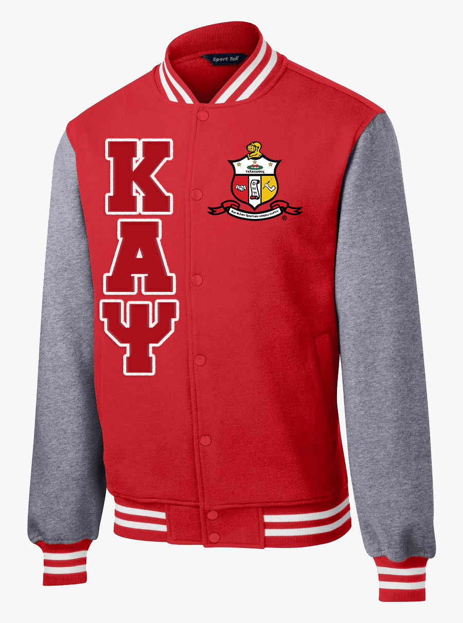 Kappa Alpha Psi Varsity Fleece Jacket Letters Greek - Maroon Grey Varsity Jacket, Transparent Clipart