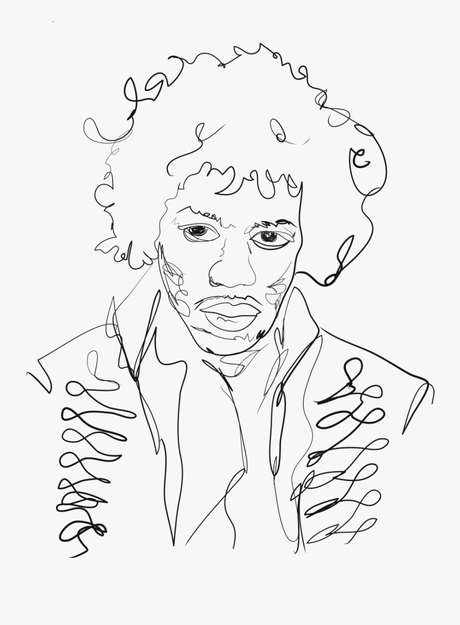Art , Png Download - Jimi Hendrix Line Drawing, Transparent Clipart