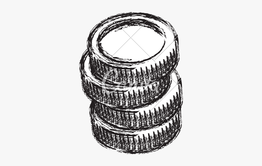 Coin Stack Sketch - Bangle, Transparent Clipart