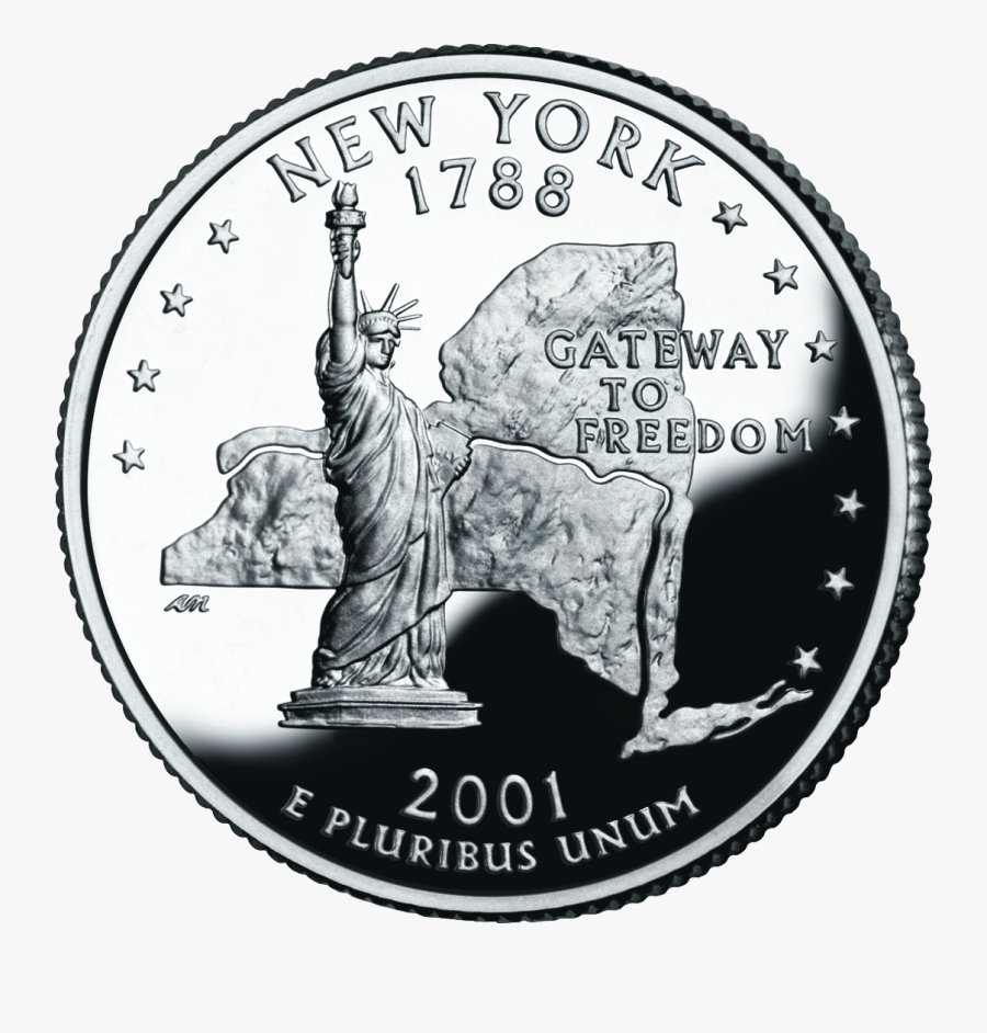 Money - New York State Quarter, Transparent Clipart