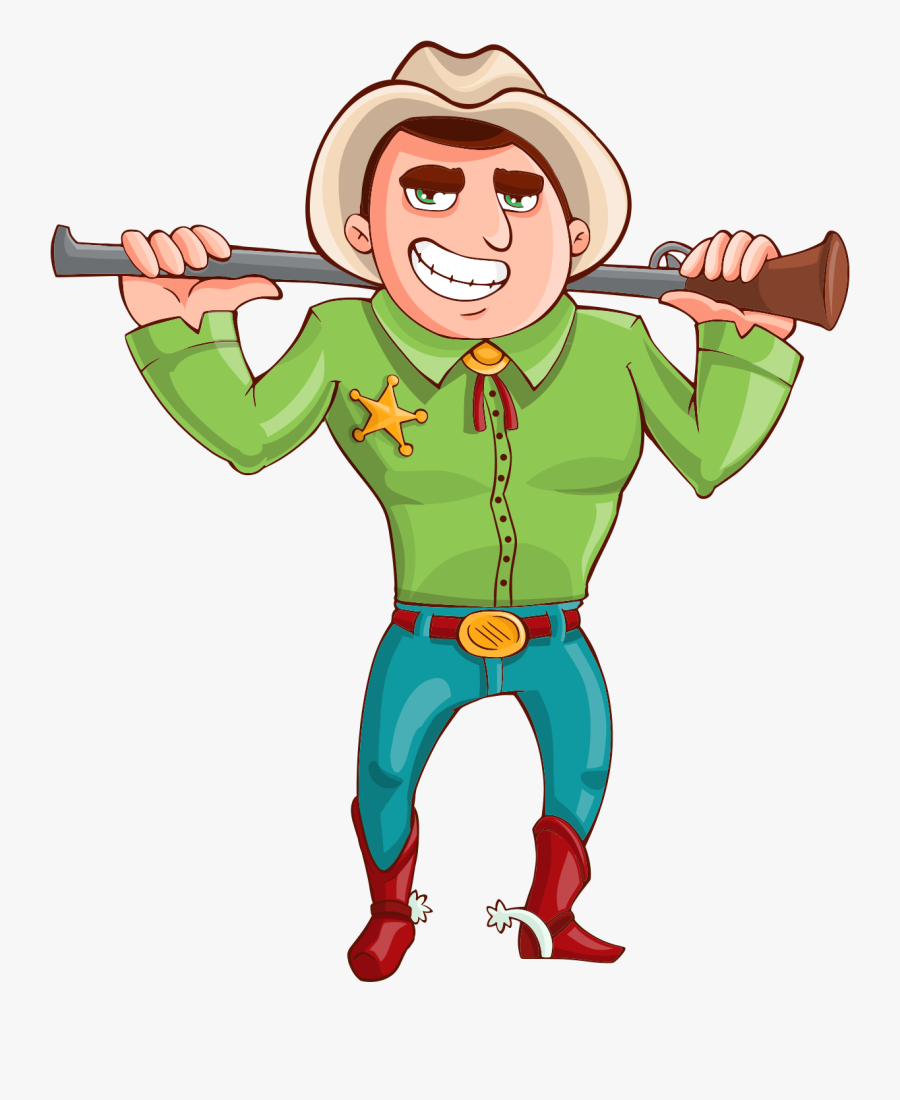 Transparent Cartoon Cowboy, Transparent Clipart