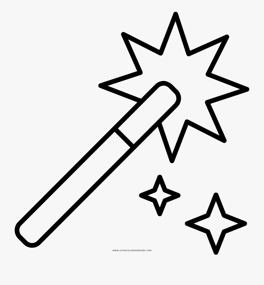 Magic Wand Coloring Page - Draw A Magic Wand, Transparent Clipart