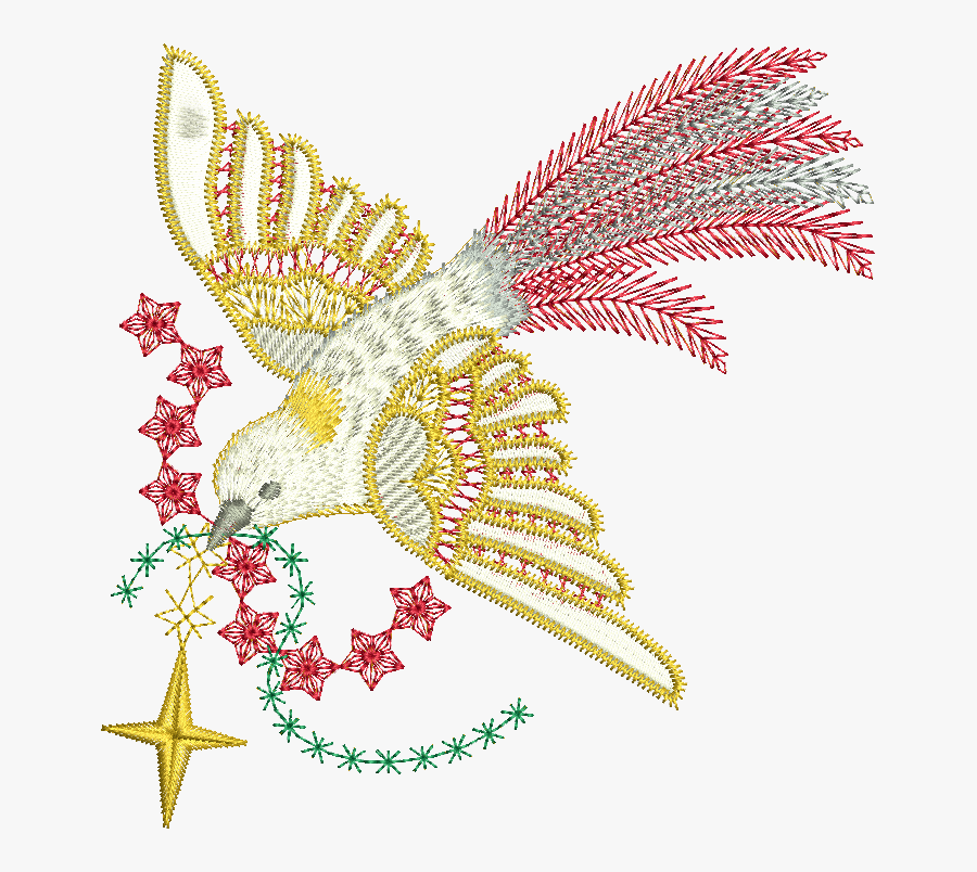 Christmas Doves Png - Embroidery Designs To Free Download, Transparent Clipart