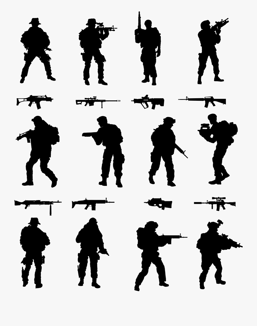 Soldier Silhouette Royalty-free - Soldier Silhouettes, Transparent Clipart