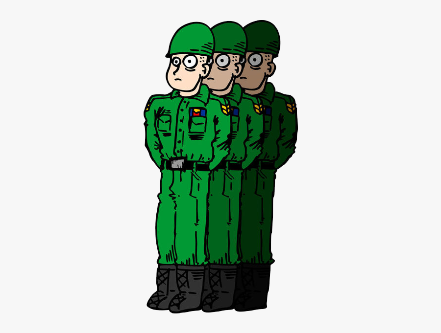 Army Men Soldier Cartoon Drawing - Cartoon Army Line Png, Transparent Clipart
