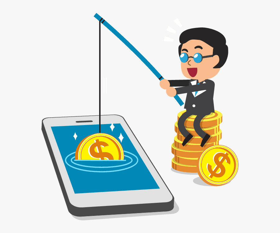 Business Fishing For Sales - Money, Transparent Clipart