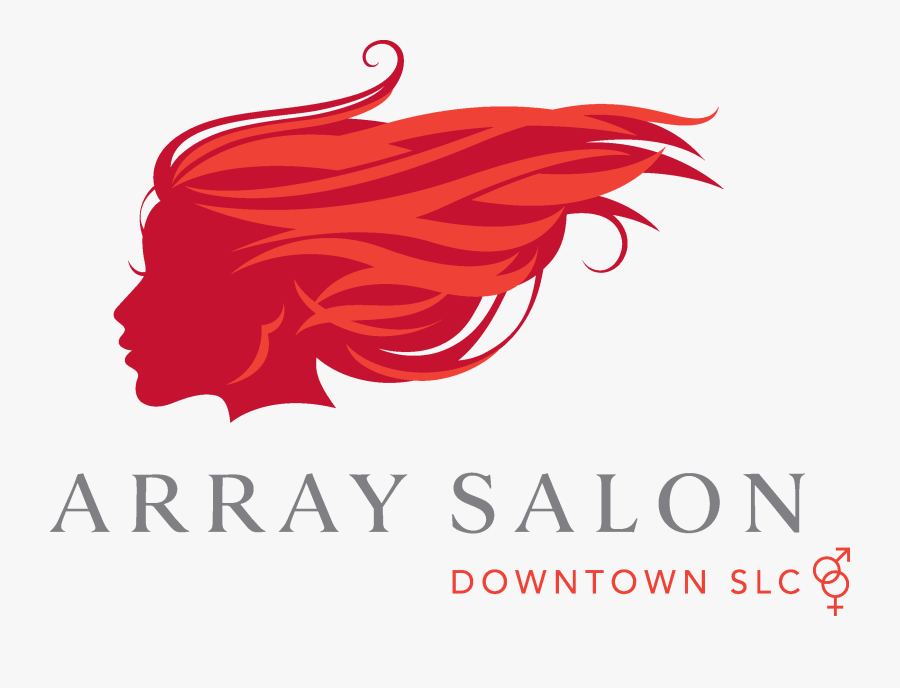 Salon Logo Red, Transparent Clipart