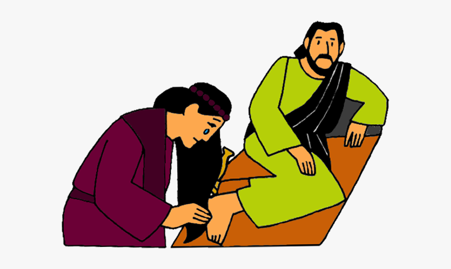 Mary Washes Jesus Feet Clip Art, Transparent Clipart