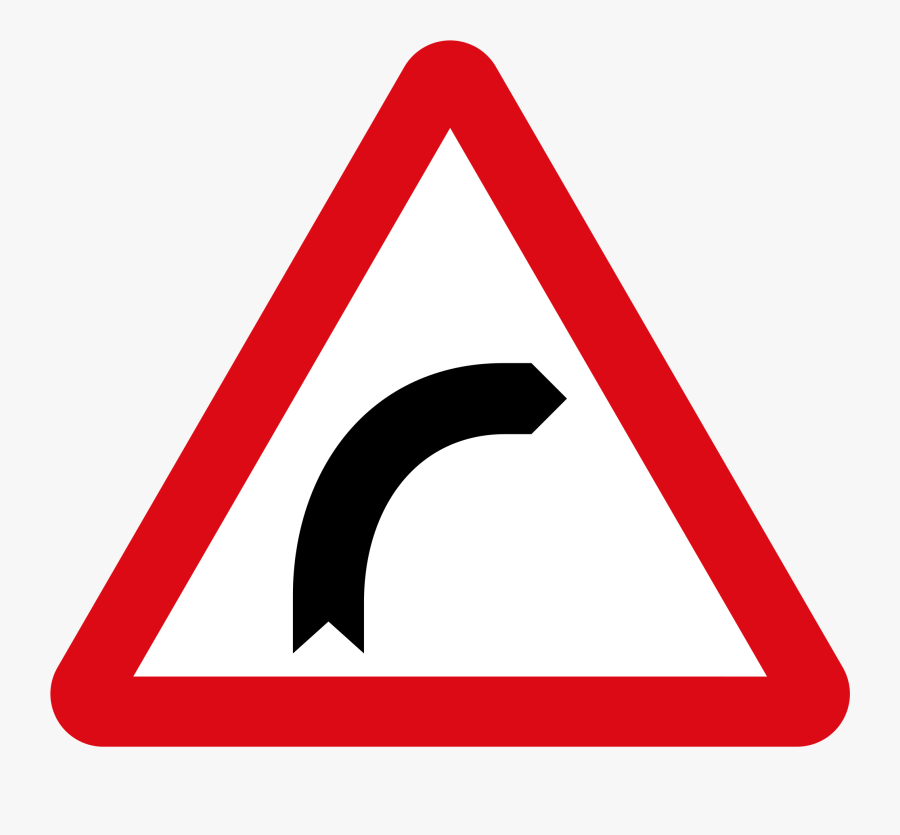Shenjat E Rrezikut Te Komunikacionit Clipart , Png - Junction On Bend Ahead Sign, Transparent Clipart