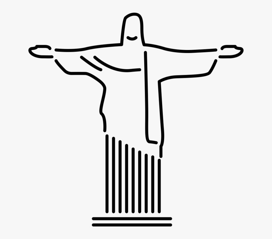 Brazil Drawing Symbol - Christ Redeemer Icon Png, Transparent Clipart