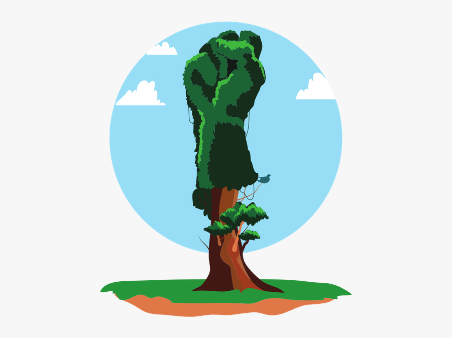 Close Fist Tree - Hand In Tree Shape, Transparent Clipart