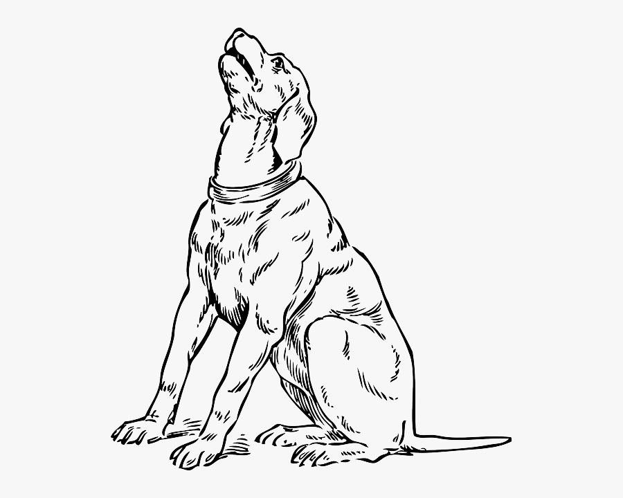 Silhouette, Cartoon, Dog, Dogs, Sitting, Barking, Pet - Draw A Barking Dog, Transparent Clipart