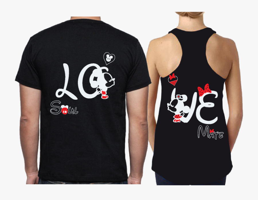 500169 Lo Ve Crazy Desig - Love Mickey Mouse Couple Shirt, Transparent Clipart