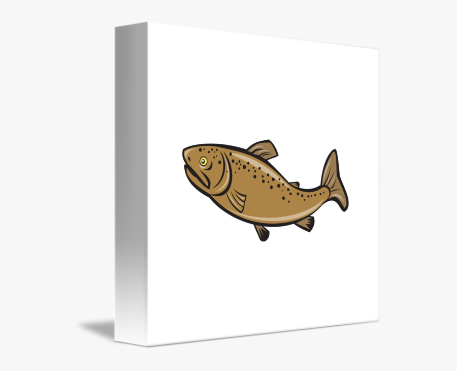 Clip Art Brown Fish Side By - Trout Cartoon, Transparent Clipart