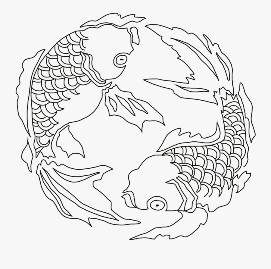 Koi Fish Scales Drawing, Transparent Clipart