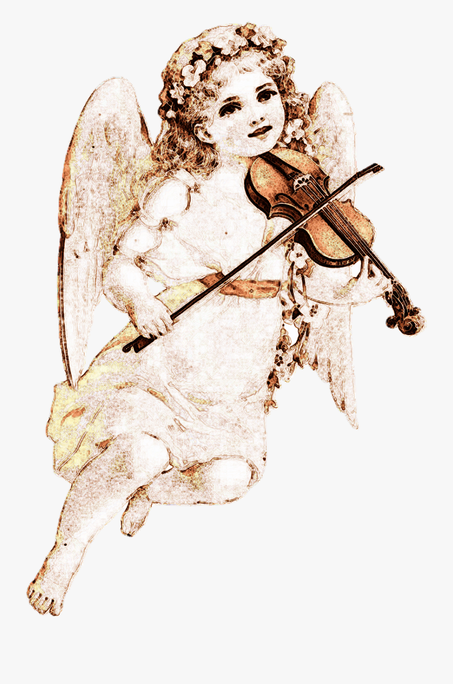 Angel Drawing Violin Free Picture - Transparent Angel Png Victorian, Transparent Clipart