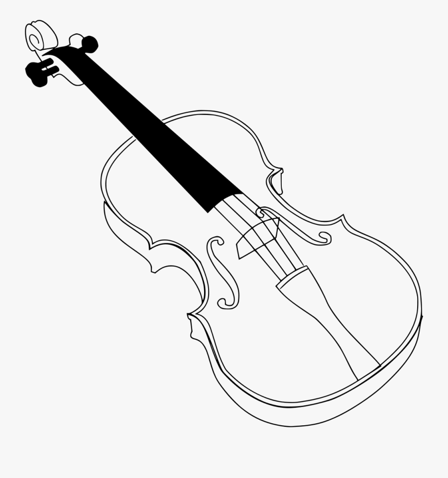 Violin Coloring Page, Transparent Clipart