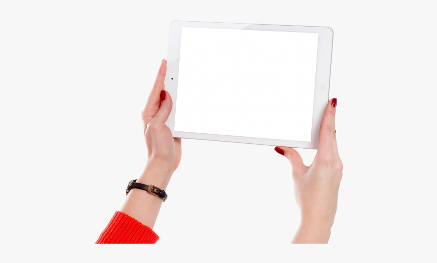 Holding Tablet In Hand Png Image Free Download Searchpng - Hand Holding Tablet Png, Transparent Clipart
