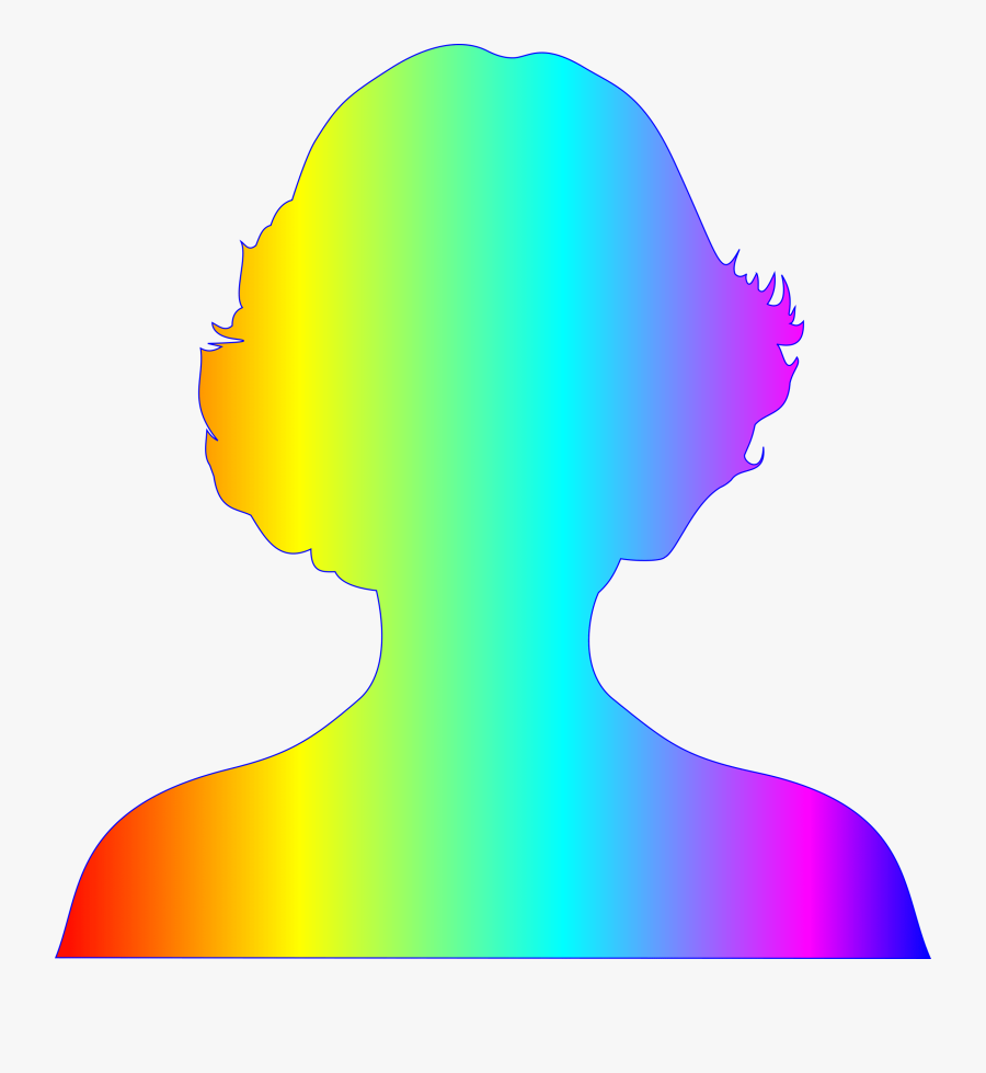 Rainbow Silhouette Head, Transparent Clipart