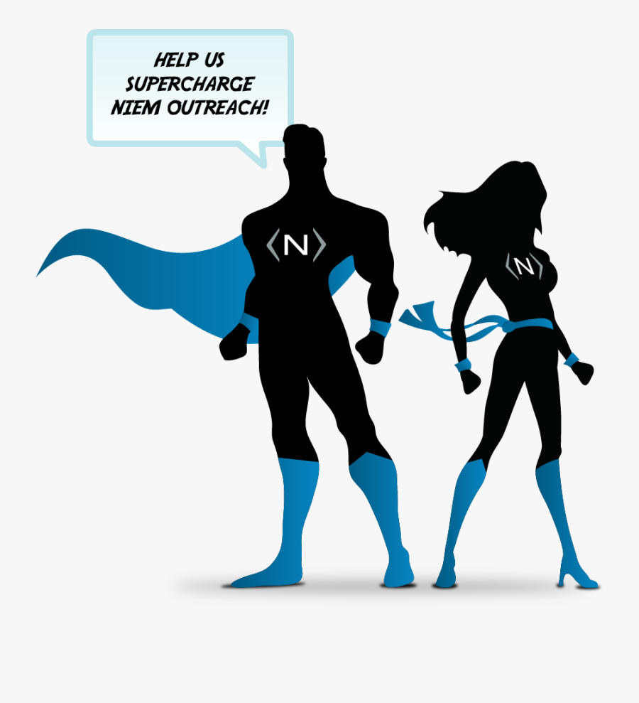 Superhero Male And Female Silhouette, Transparent Clipart