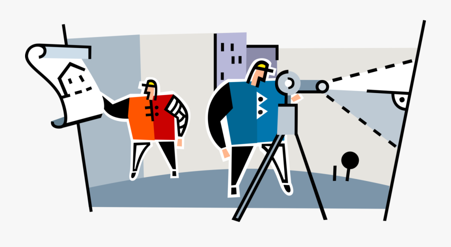 Vector Illustration Of Surveyor Theodolite Determines - Surveying Clipart, Transparent Clipart