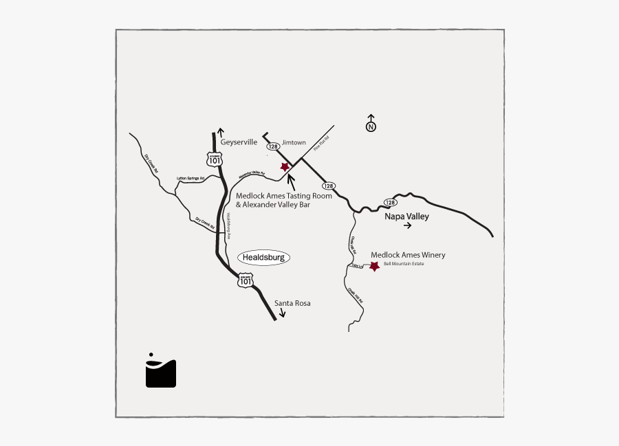 13414 Chalk Hill Road Healdsburg, Ca - Map Of Healdsburg Black And White, Transparent Clipart
