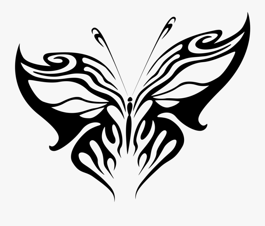 Butterfly Line Art - Tribal Butterfly, Transparent Clipart