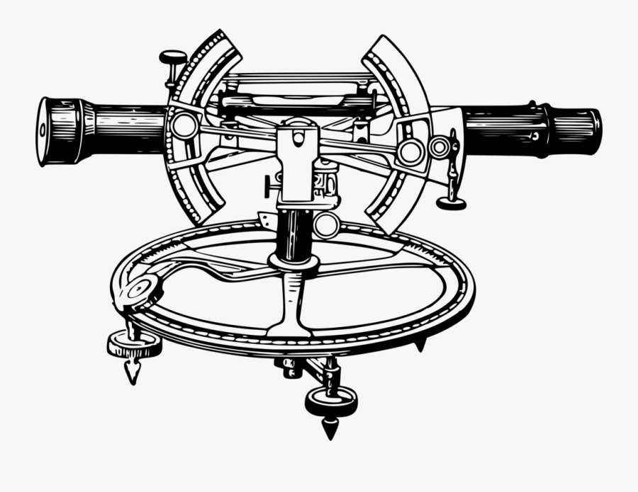 Angle,bicycle Drivetrain Part,weapon - Theodolite Black And White Png, Transparent Clipart