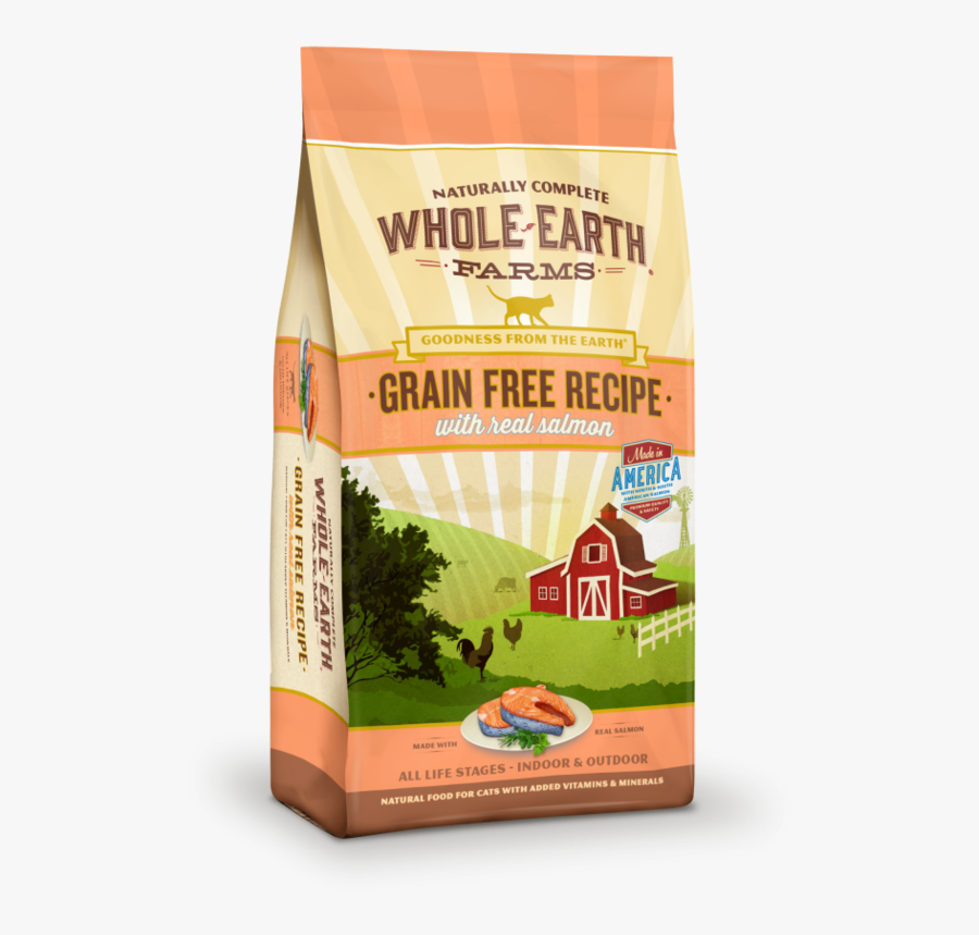 Whole Earth Farms Grain Free Real Salmon Recipe Dry - Whole Earth Cat Food Salmon, Transparent Clipart