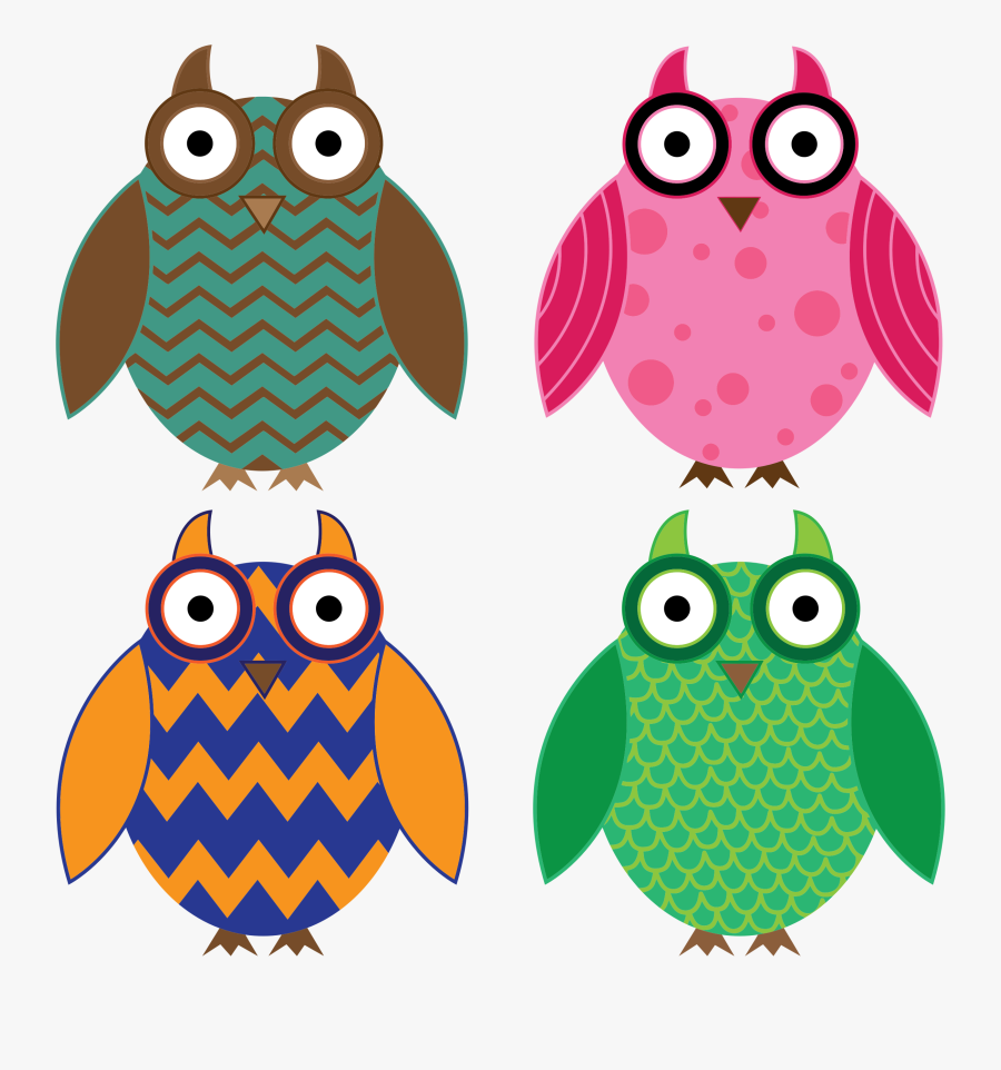 Four Colorful Owls Clip Arts - Cuatro Caras Del Autoestima, Transparent Clipart