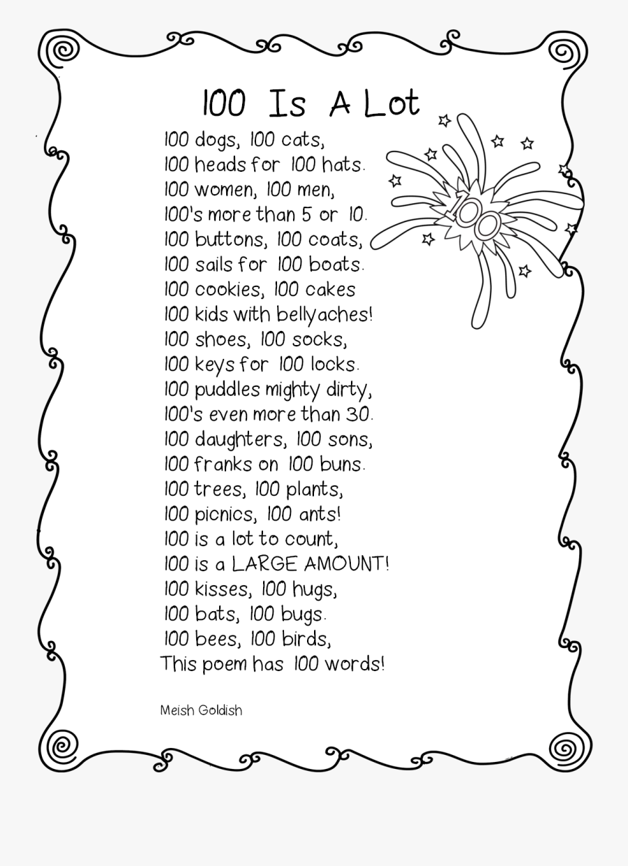 Grandparent Clipart 100th Day - Line Art, Transparent Clipart