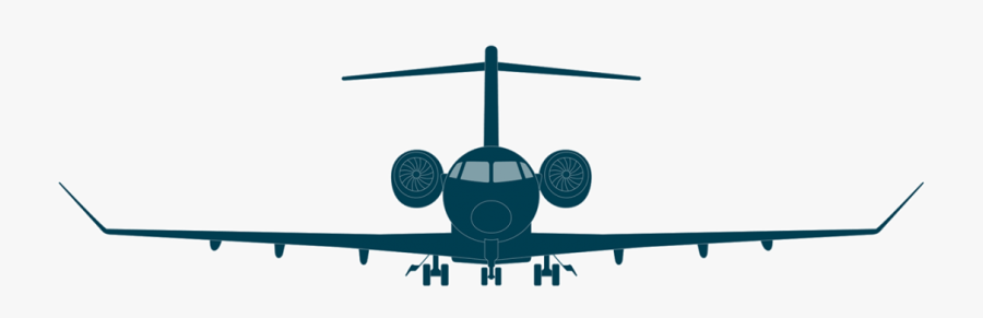 Challenger Bombardier Business Aircraft - Global 6000 Front View, Transparent Clipart