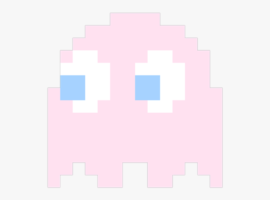 #pac #man #pacman #pink #pinky #ghost #cute #kawaii - Pixel Pac Man Ghost, Transparent Clipart