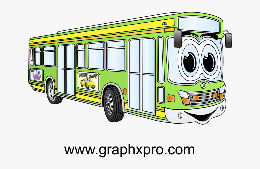 Clip Art Cartoon Busses - Bus Cartoon, Transparent Clipart