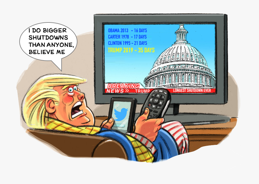 At The End Of A Week That Saw China Hopes Fade, Brexit - Trump Government Shutdown Cartoons, Transparent Clipart