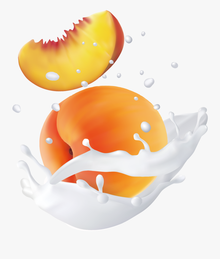 Transparent Water Fun Clipart - Peach Yogurt Splash Png, Transparent Clipart