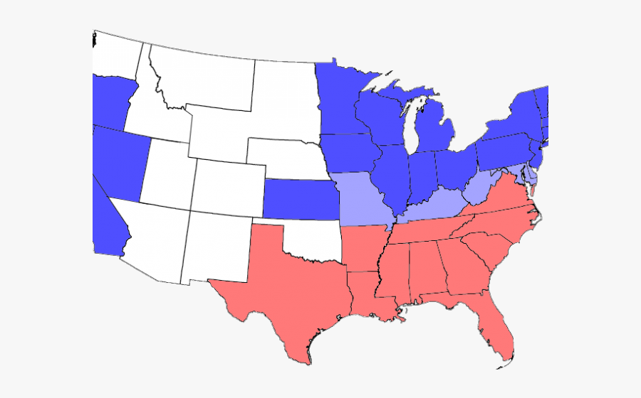 Civil War Clipart North America - Los Angeles On A Us Map, Transparent Clipart