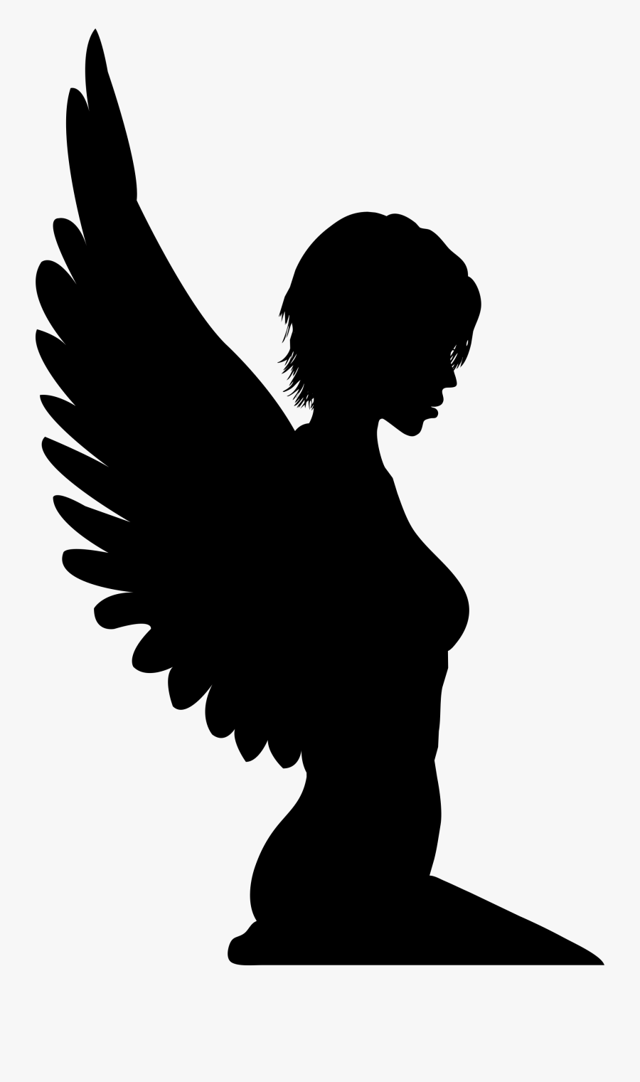 Woman With Wings Silhouette - Silhouette Of Woman With Wings, Transparent Clipart