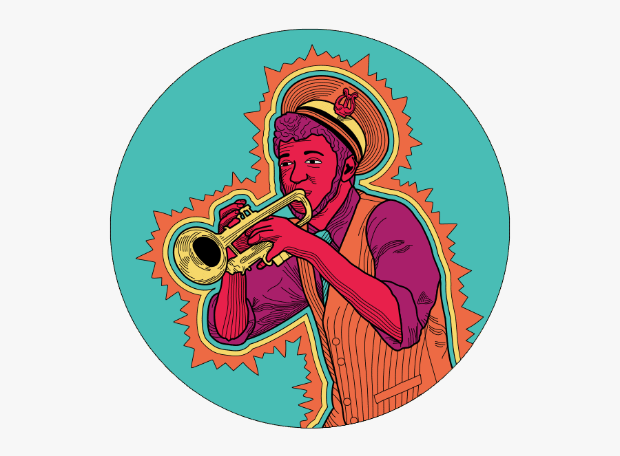 Illustration Of A Man Playing A Trumpet - Types Of Trombone, Transparent Clipart