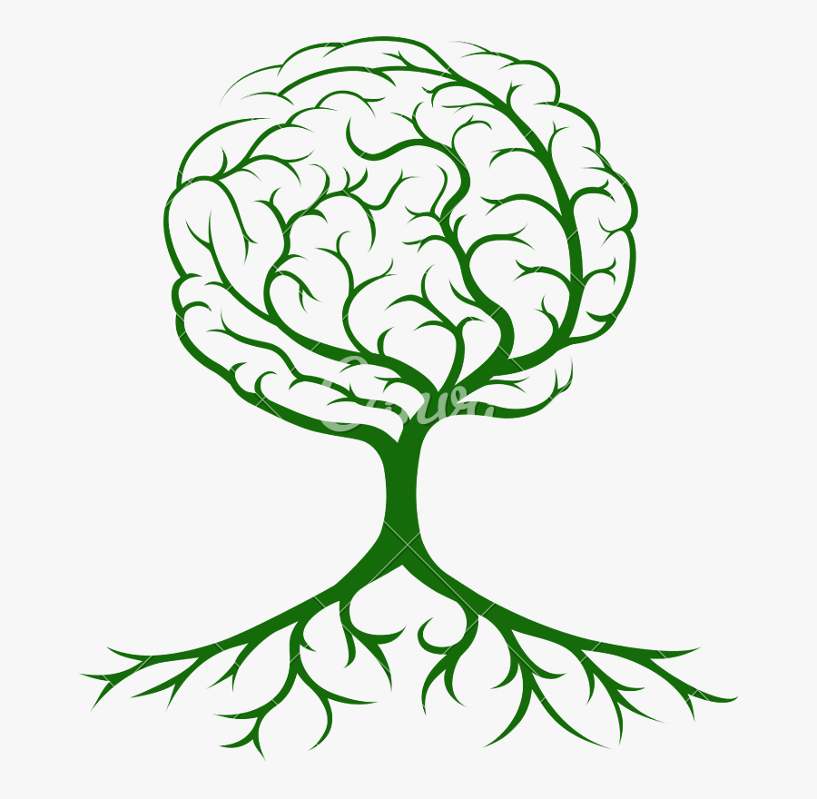Tree Brain Concept Illustration - Growth Mindset Brain Tree, Transparent Clipart