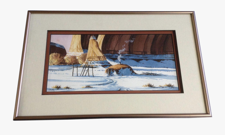 Carlos Begay, Navajo American Indian Hogan House In - Picture Frame, Transparent Clipart