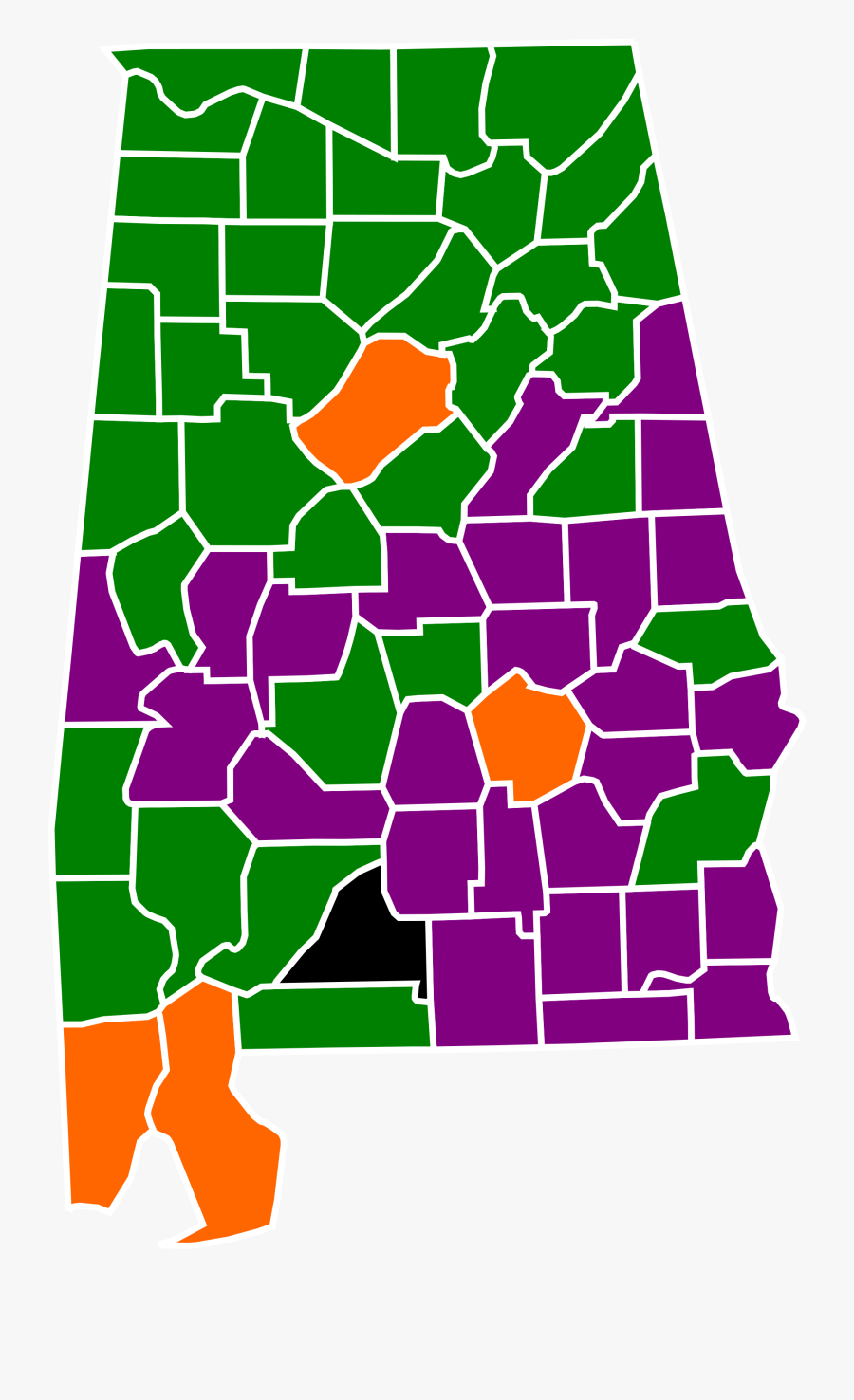 Alabama Republican Wikipedia Presidential - Alabama 2016 Election Map, Transparent Clipart