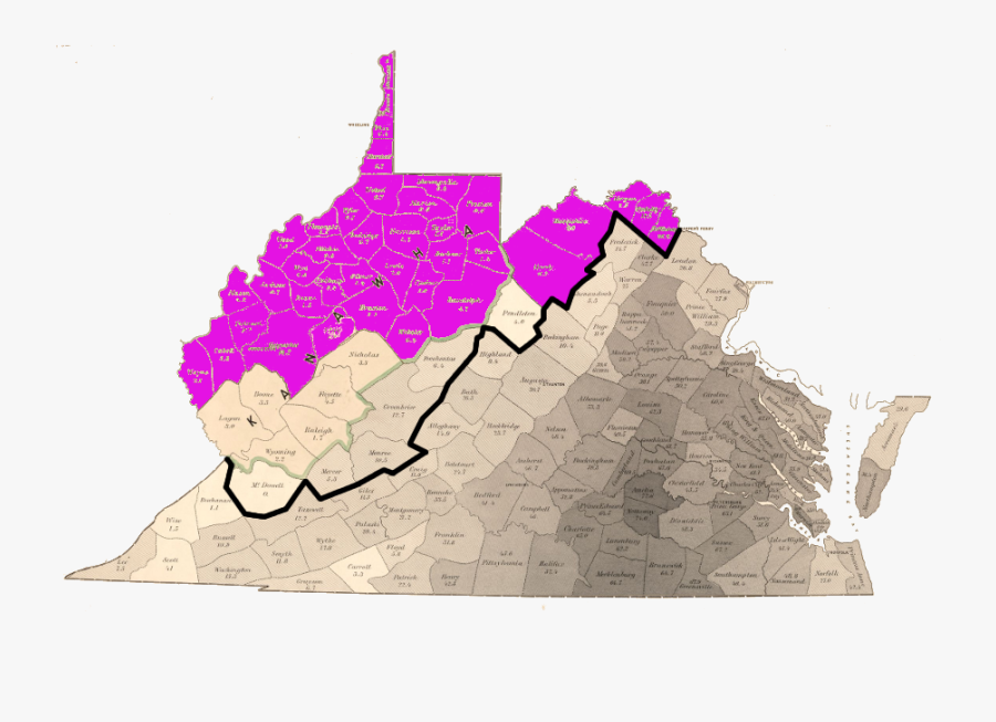 Area Proposed For New State On August 8, 1861 By John - West Virginia State Sticker, Transparent Clipart