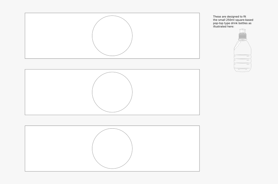 250ml Pop-top Type Bottle Label Wrap Template - Bottle Label Template 250ml, Transparent Clipart