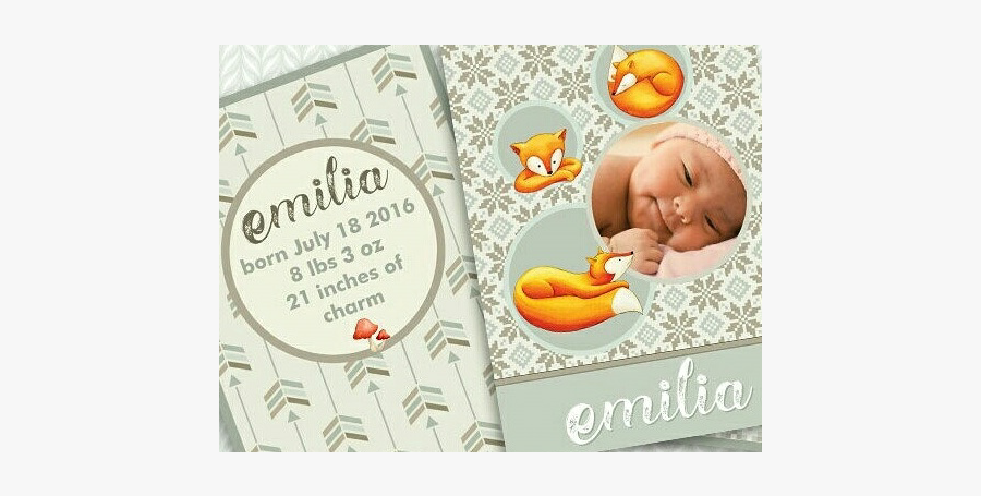 Autumn Charm -fox Cards For Babies Or Nursery Prints, Transparent Clipart