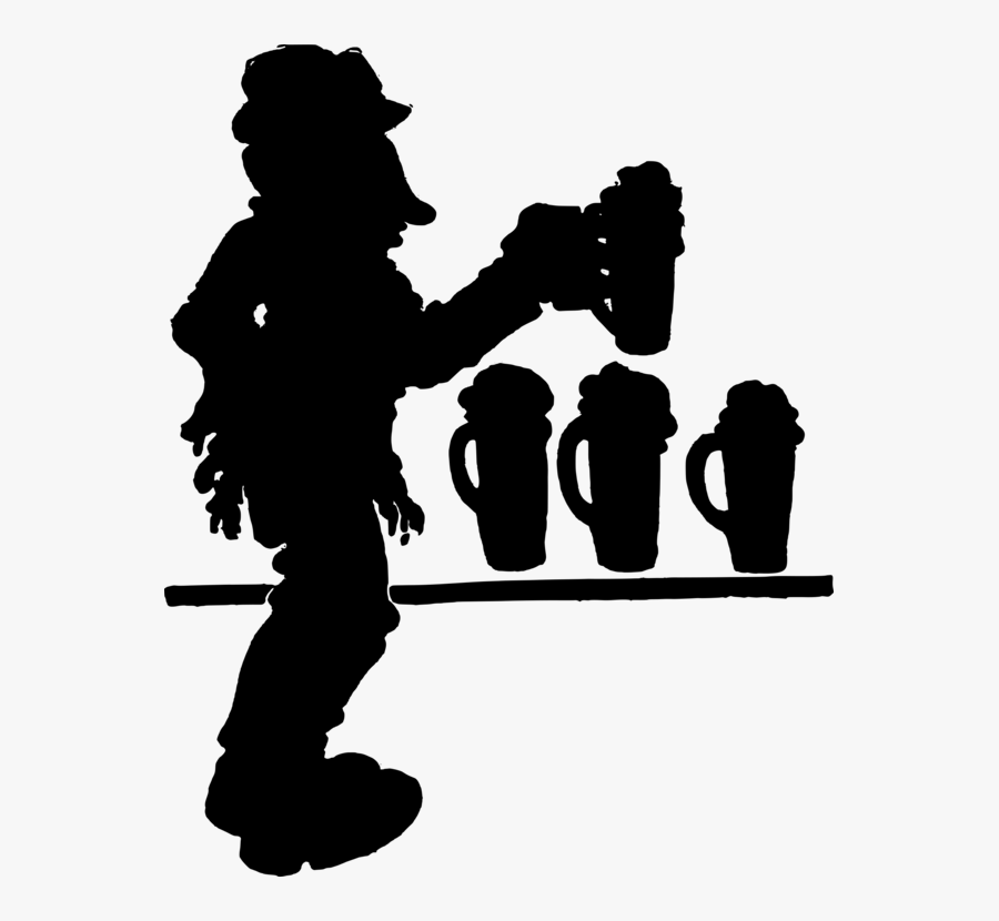 Beer Silhouette Drink Shadow Cartoon - Drinks Shadow Png, Transparent Clipart