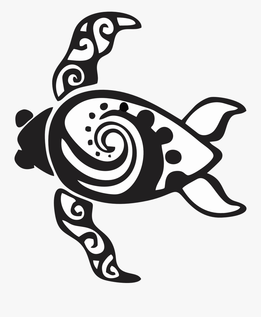 Transparent Turtle Silhouette Clipart - Swirl Turtle, Transparent Clipart