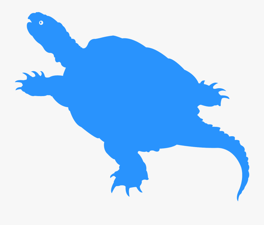 Alligator Snapping Turtle Silhouette, Transparent Clipart