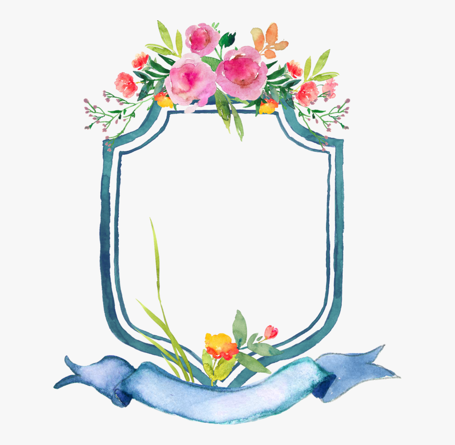#ribbon #flower #frame #spring #summer #colorful #floral - Name Page Design For Project, Transparent Clipart